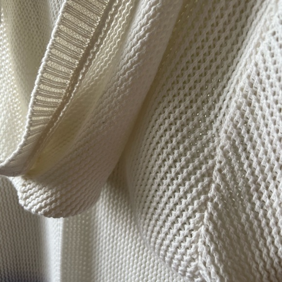 Blue and white ombré open knit cardigan with hood. - Picture 3 of 4